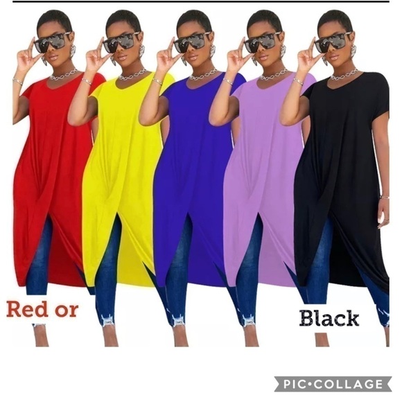 Blu Trends Tops - Red or Black Long Top